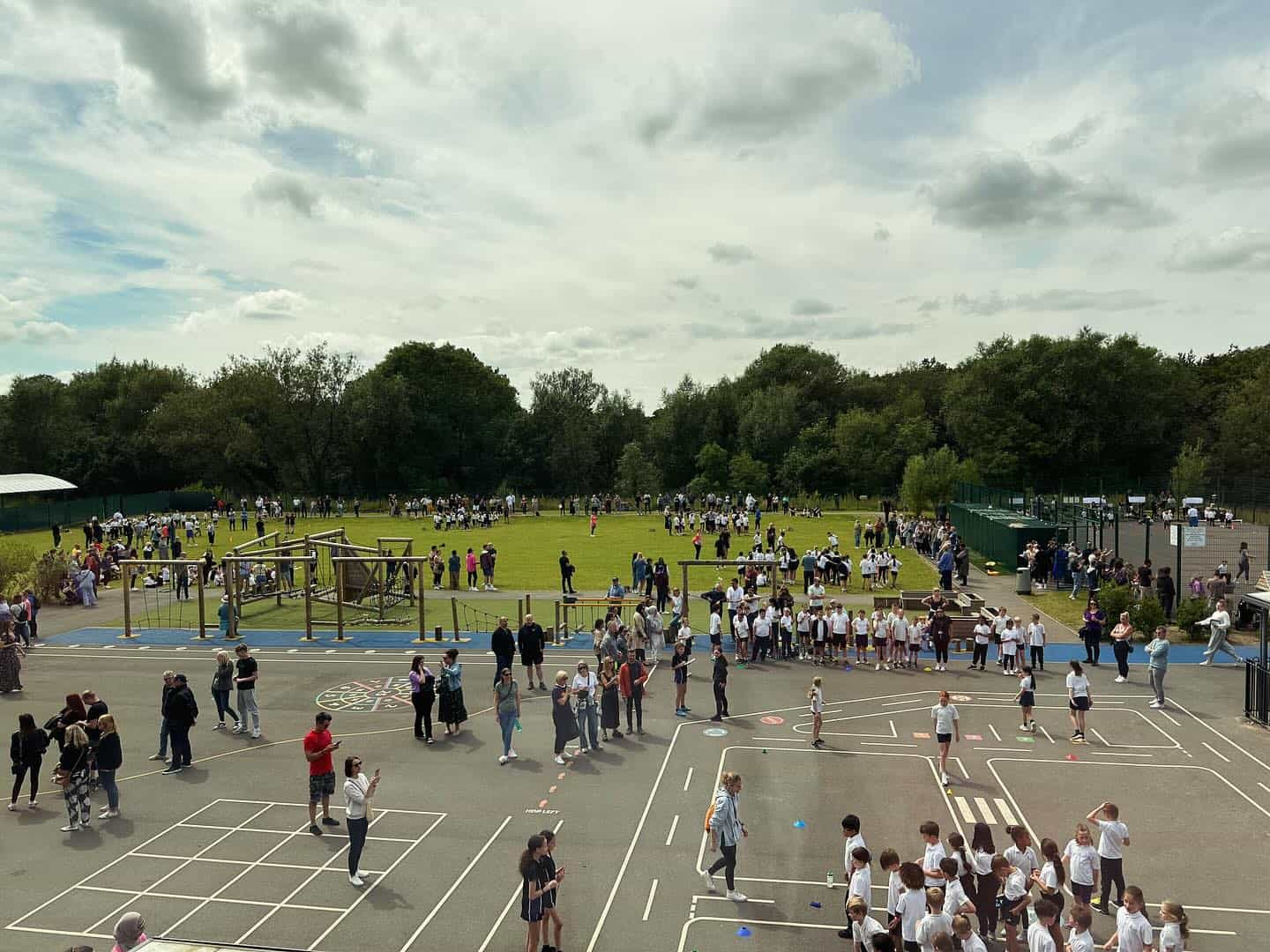 Arial image of sports day